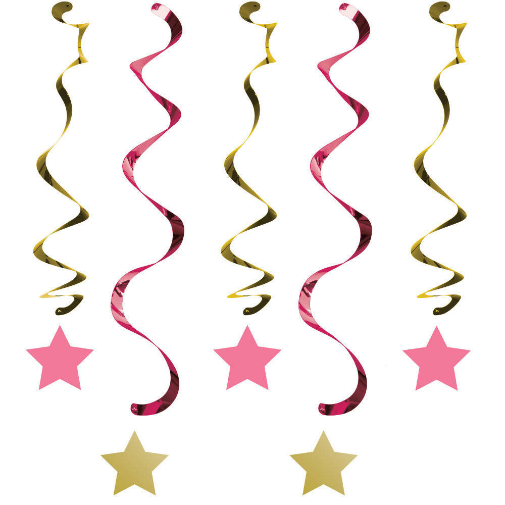 One Little Star Girl Hanging Swirls (5 ct)