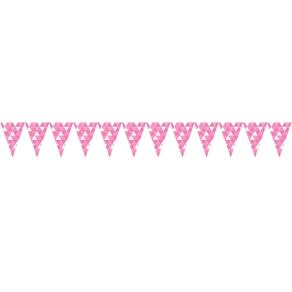 Candy Pink Fractal 9' Pennant Banner