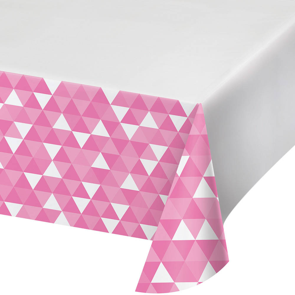 Candy Pink Fractal Plastic Tablecover