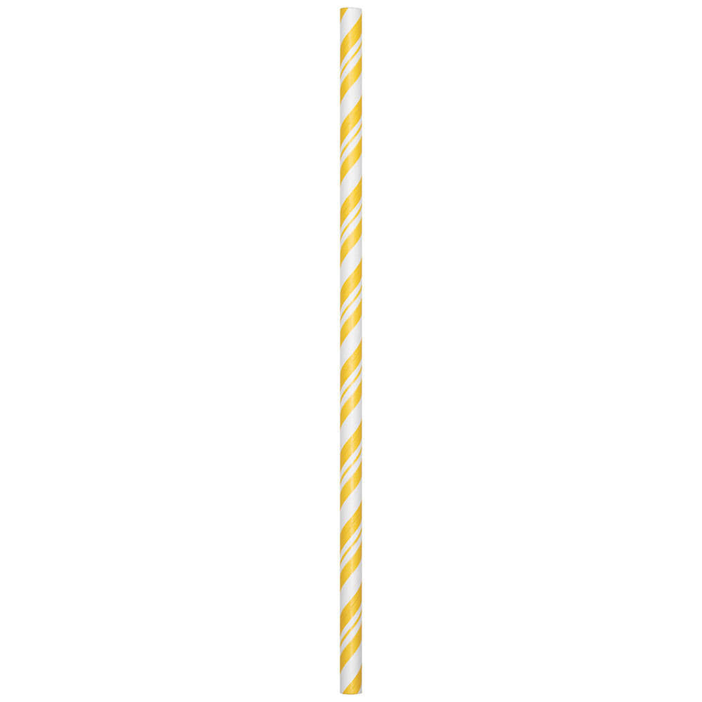 School Bus Yellow Stripe Straws (24ct)