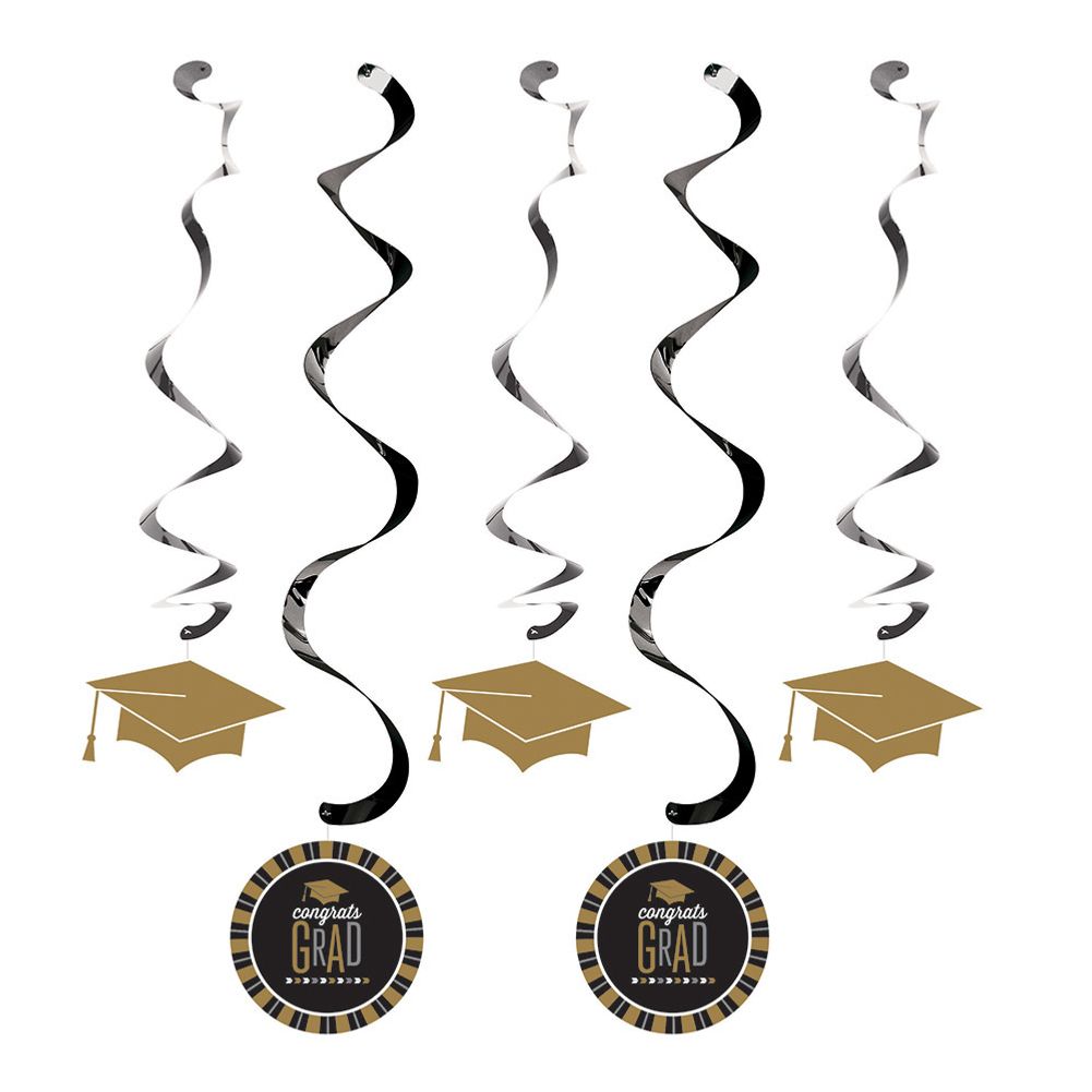 Glitzy Grad Hanging Swirls (5ct)