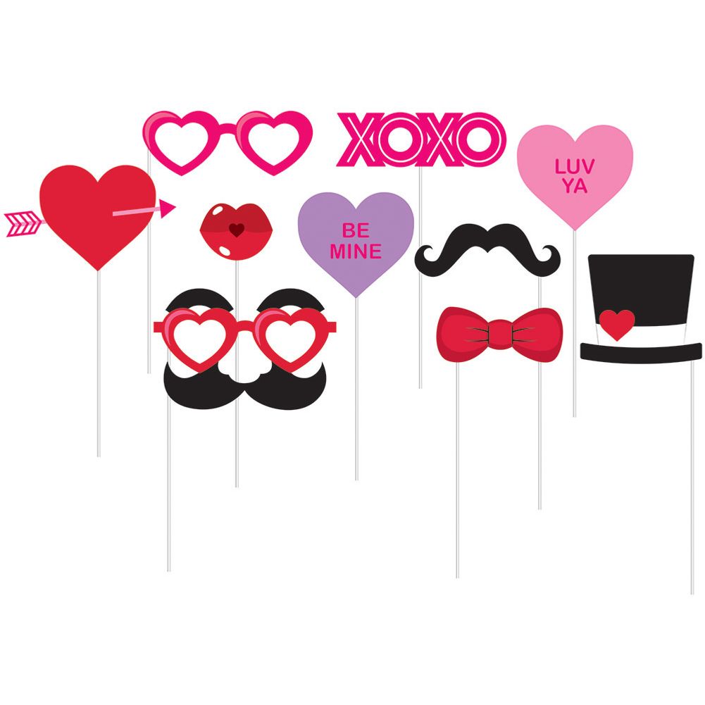 Valentine Fun Photo Props (10ct)