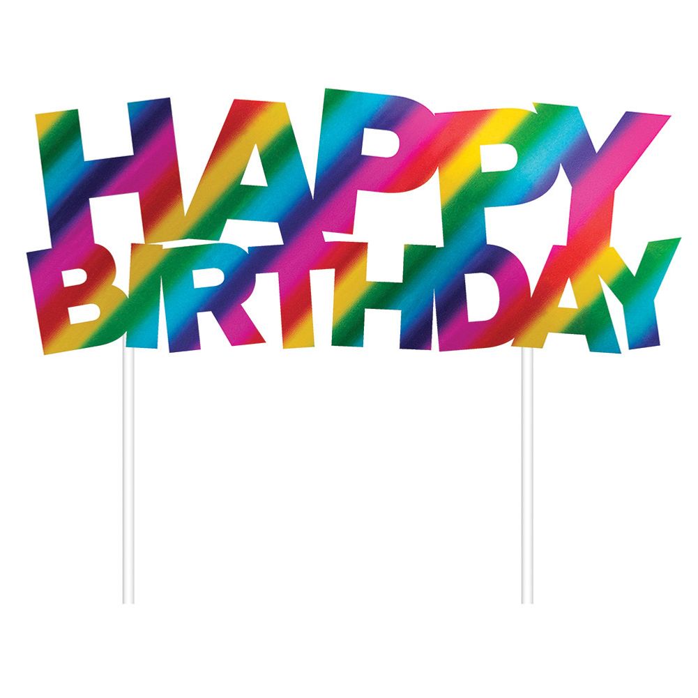 Happy Birthday Rainbow Foil Cake Topper
