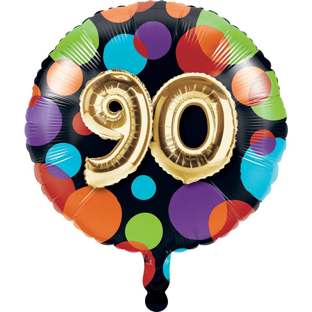 90th Birthday 18" Round Foil Balloon