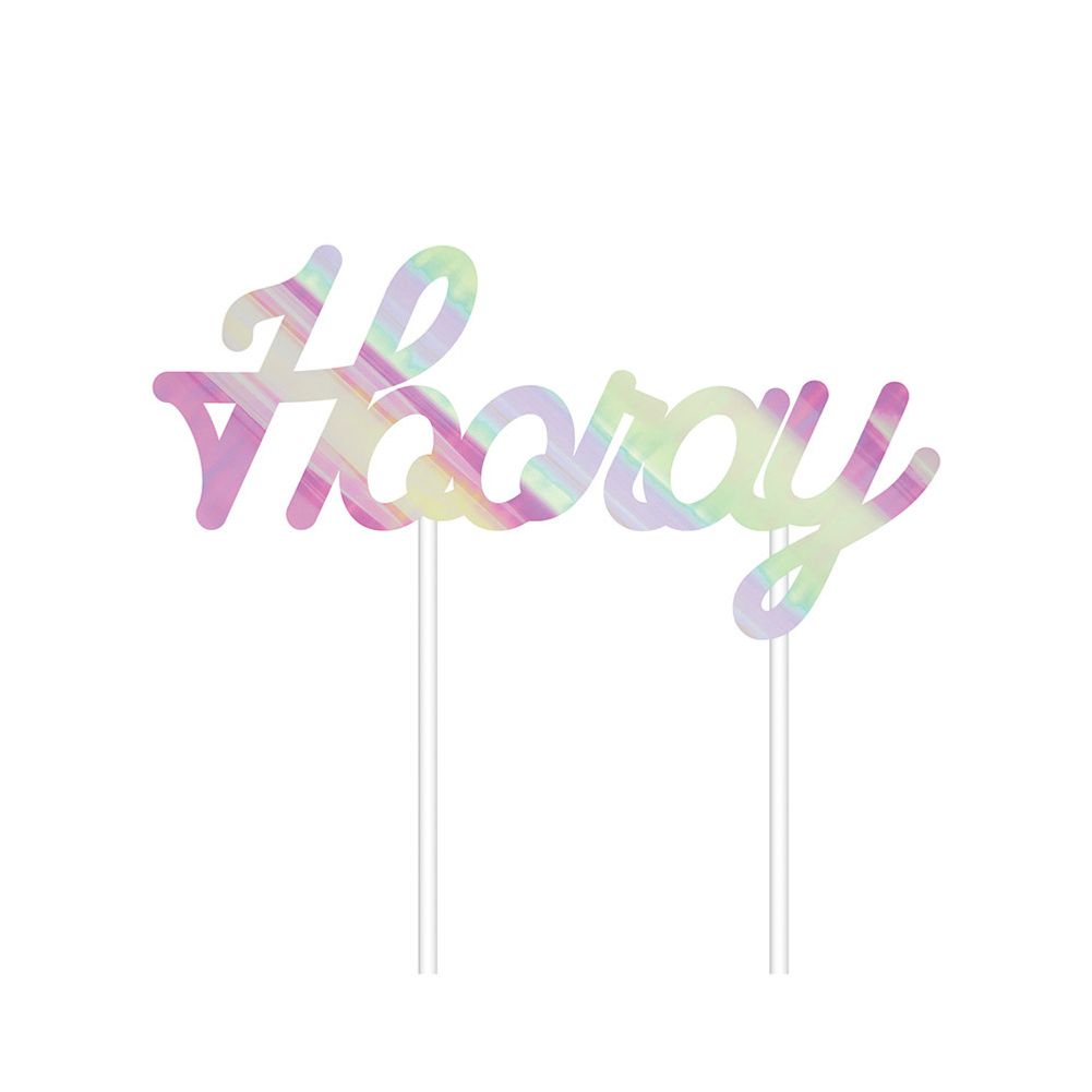 Hooray Iridescent Party Cake Topper