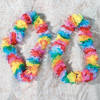 Silk Rainbow Carnation Lei (1 ct)