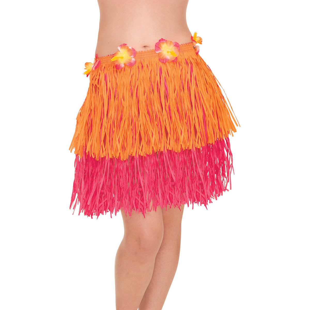 Adult Pink/Orange Hula Skirt (1ct)