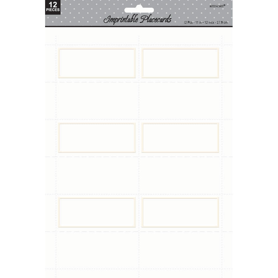 White Imprintable Placecards