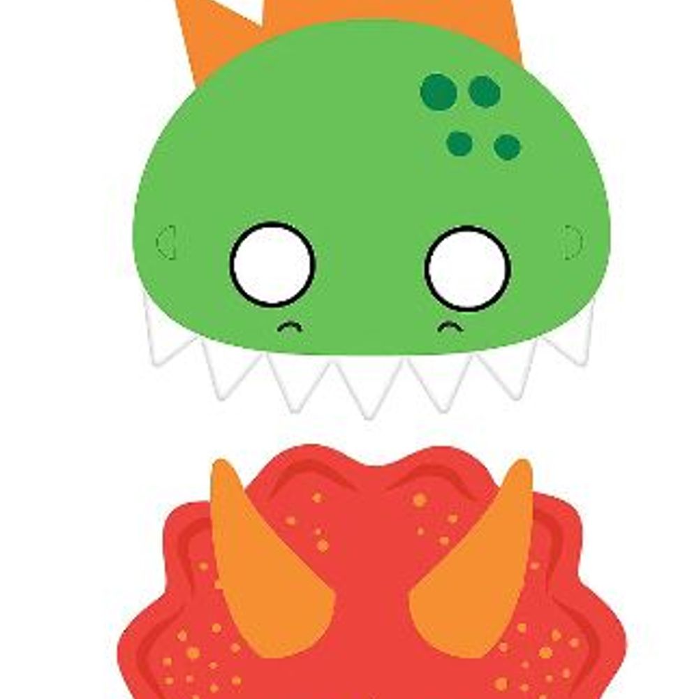 Dino-Mite Party Masks, 8ct
