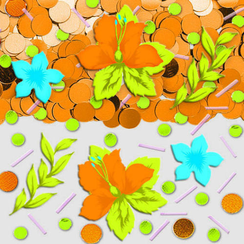 Tiki Blossoms Warm Printed Confetti