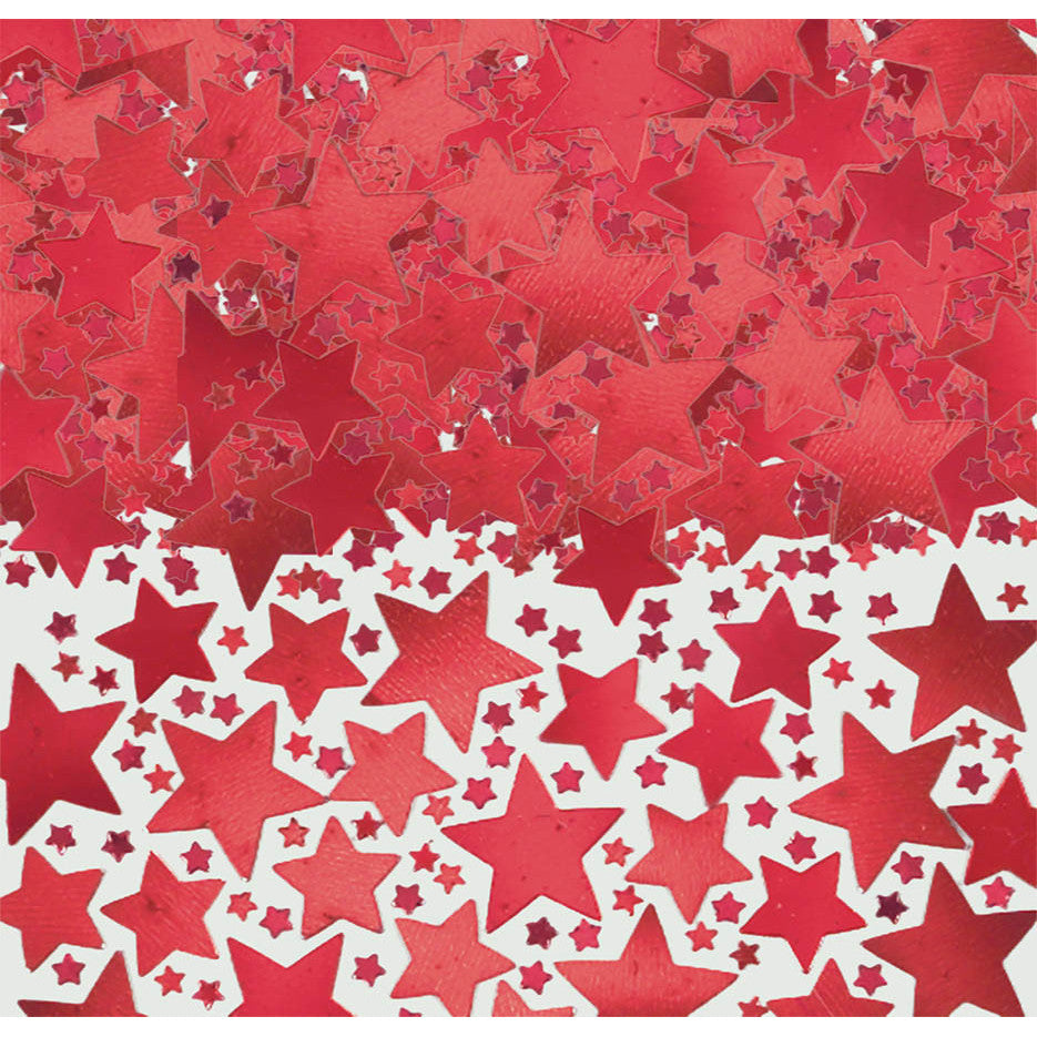 Metallic Star Confetti Red
