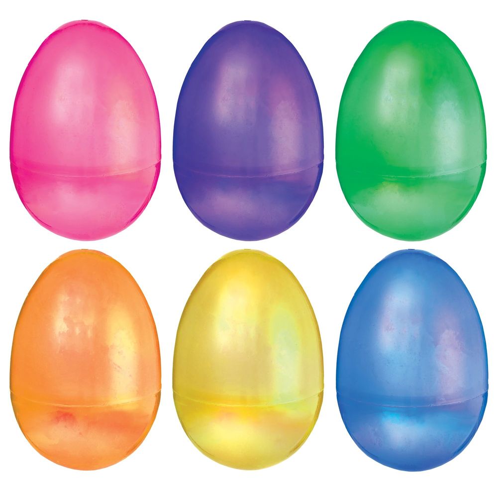 3" Fillable Pearlescent Plastic Eggs (6ct)