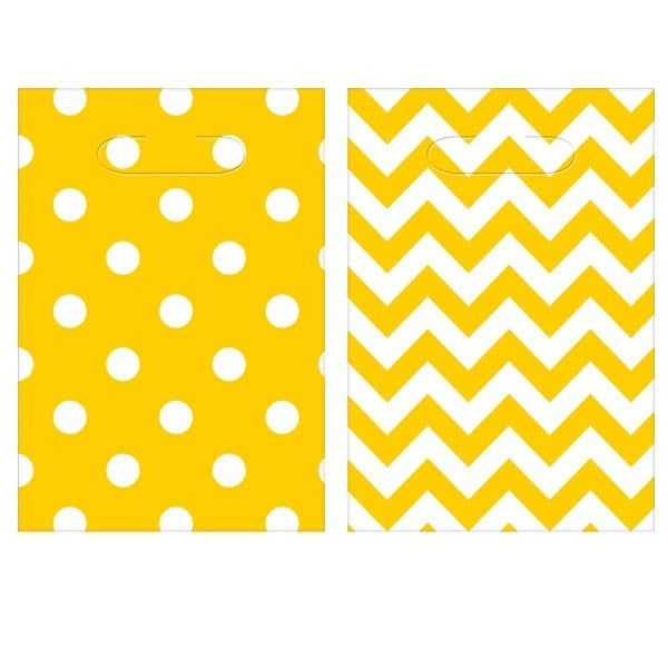 Yellow Chevron Loot Bags (8ct)