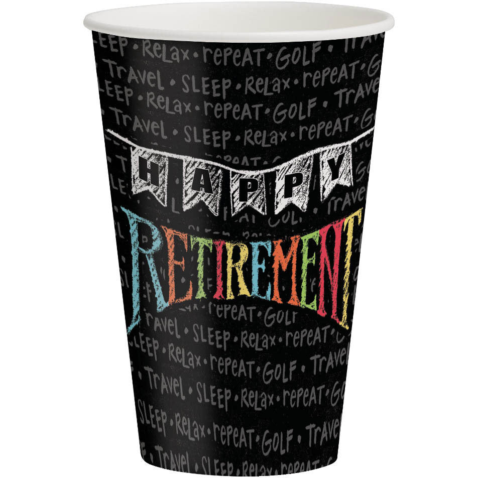Retirement Chalk 12oz Hot/Cold Cups (8ct)