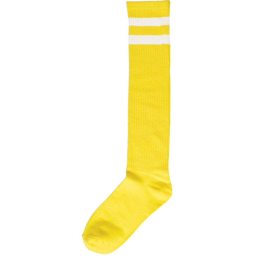Yellow with White Stripes Knee High Socks (1 pair)
