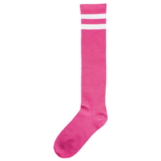 Pink with White Stripes Knee High Socks (1 pair)