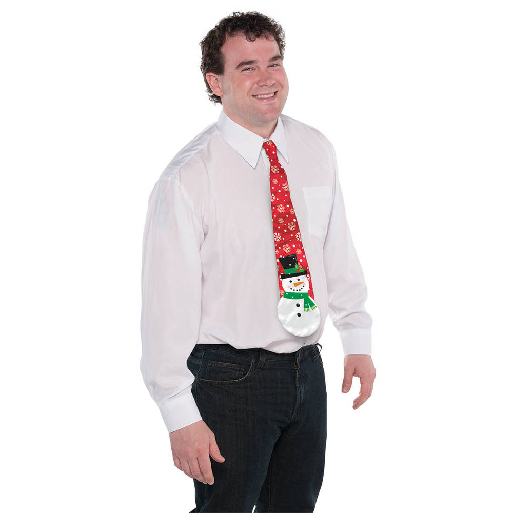 MENS TIE SNOWMAN