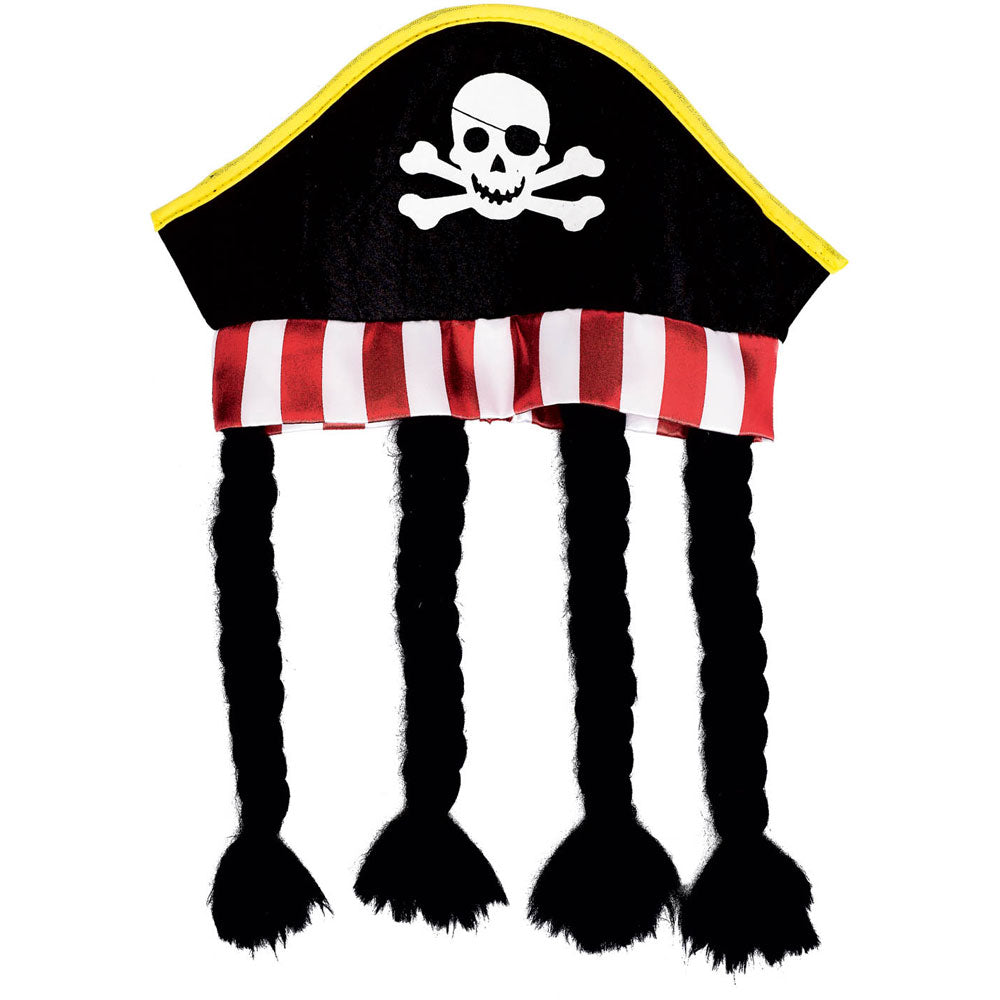 Pirate Party Deluxe Hat with Hair