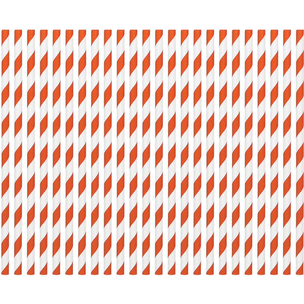 Orange Peel Striped Straws Paper 80 ct