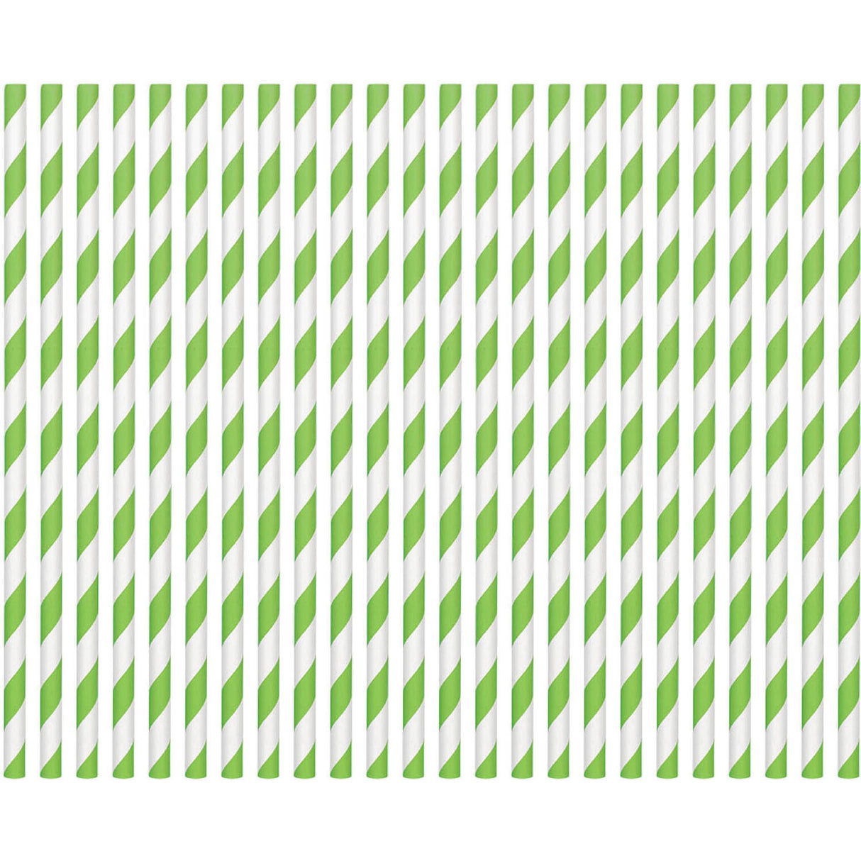 Kiwi Striped Straws Paper 80 ct