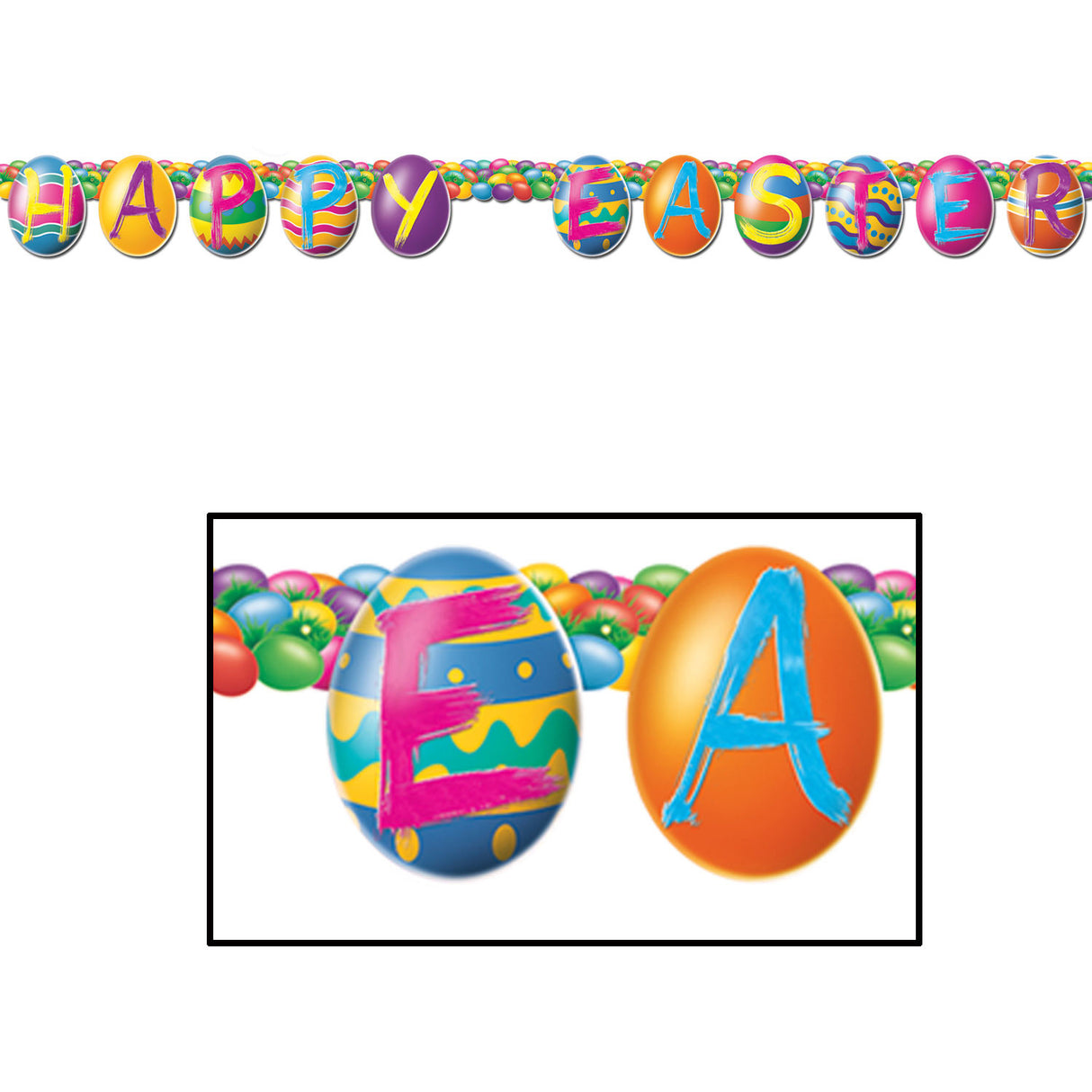 Bright Colored Egg Letter Banner