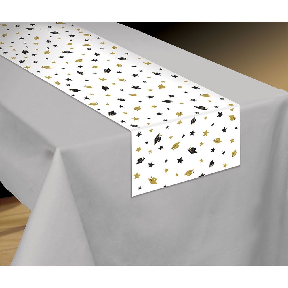 Black & Gold Graduation Table Runner