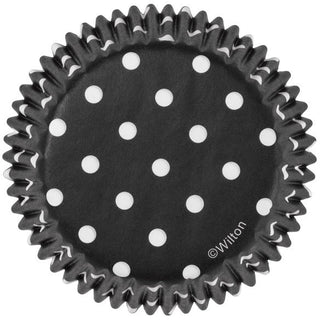Dots Black Baking Cups