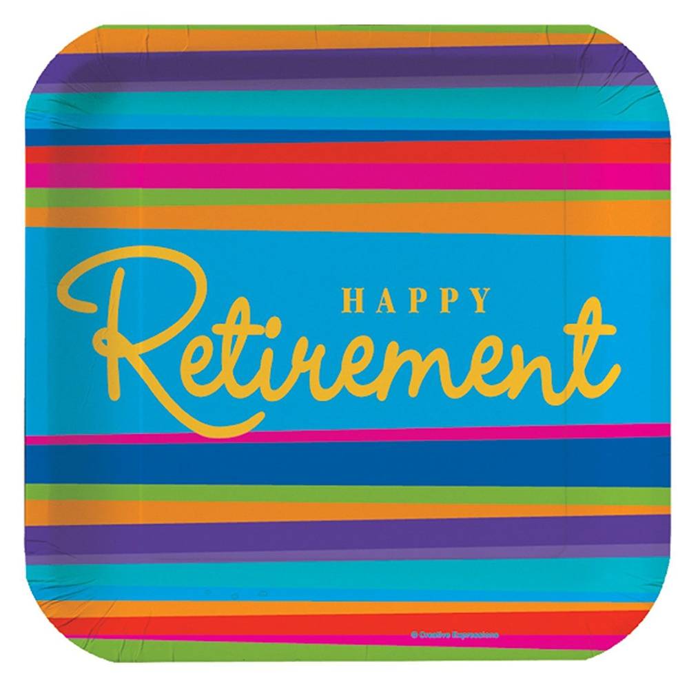 Retirement Stripes Lunch Plate