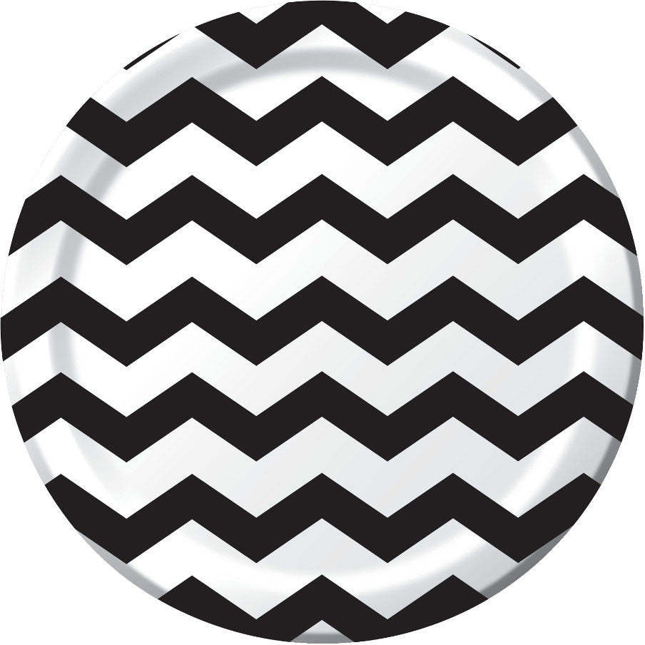 Black Velvet Chevron Dinner Plates (8ct)