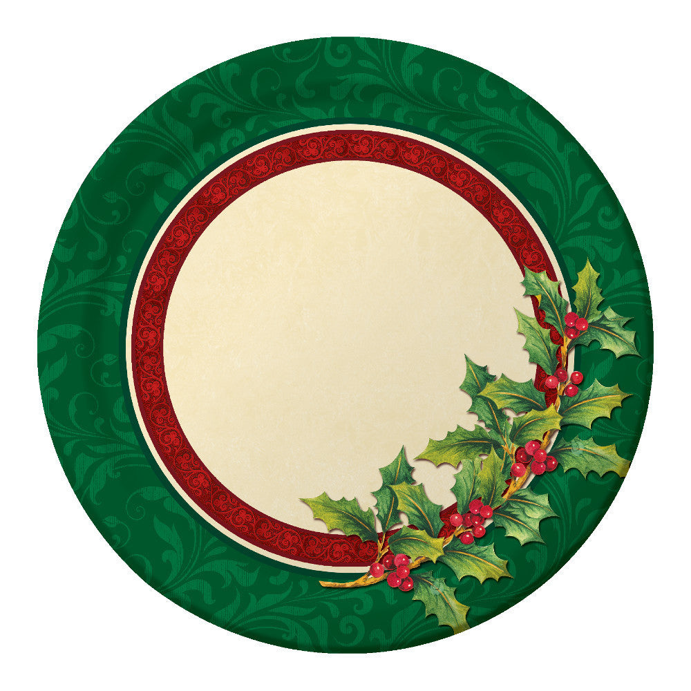 Festive Greenery Dinner Plates (8ct)