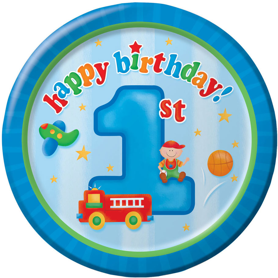Fun At One Boy Dinner Plates (8ct)