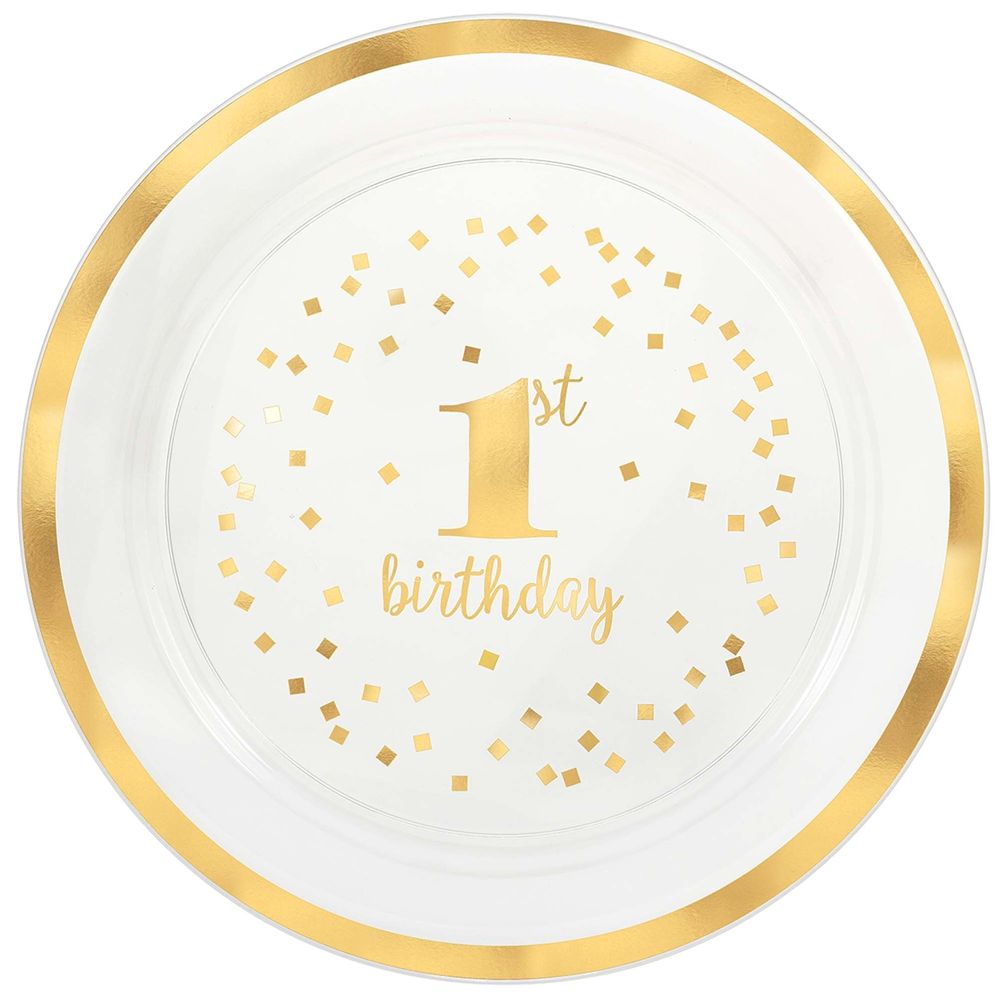 1st Birthday Plastic Round Serving Tray
