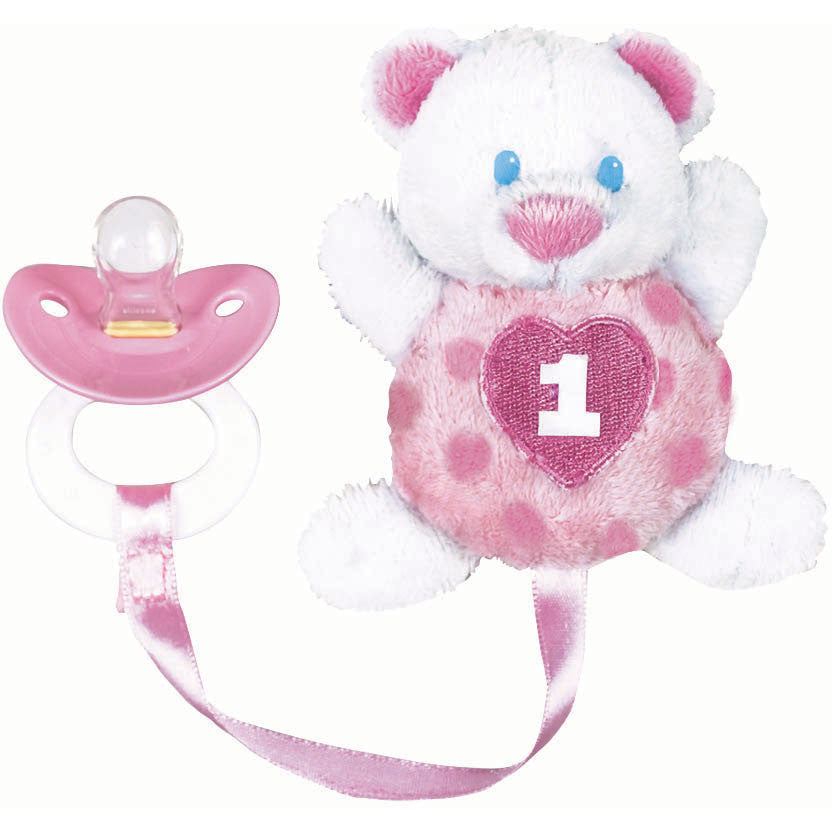 1st Birthday Girl Pacifier Clip