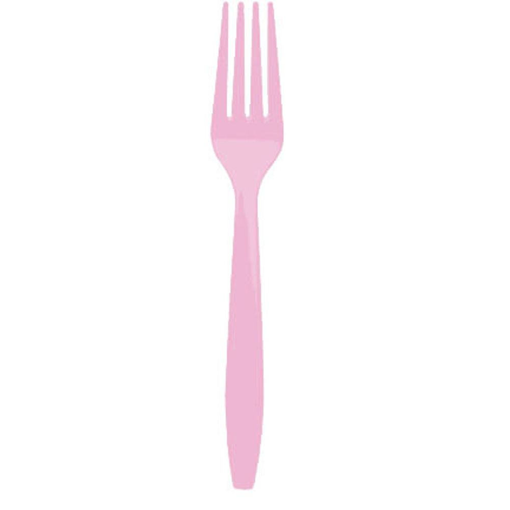 New Pink Midweight Plastic Forks (100ct)
