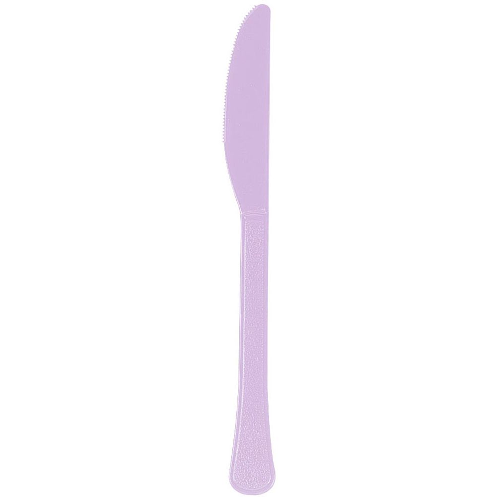 Lavender Big Party Pack Box Mid Weight Plastic Knife 100 ct
