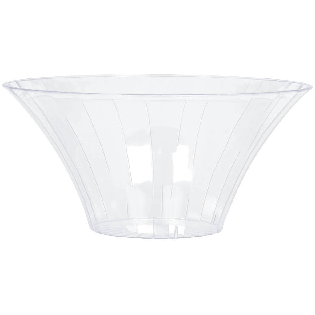 Clear Large Flared Plastic Serving Bowl