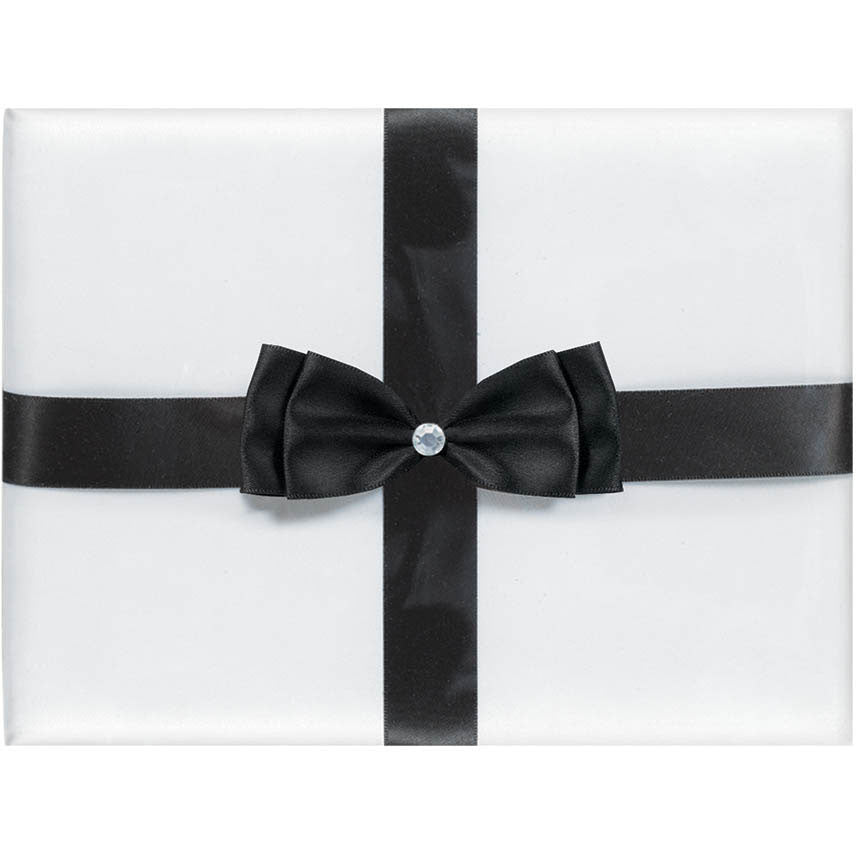 Guest Book White w/Black Bow