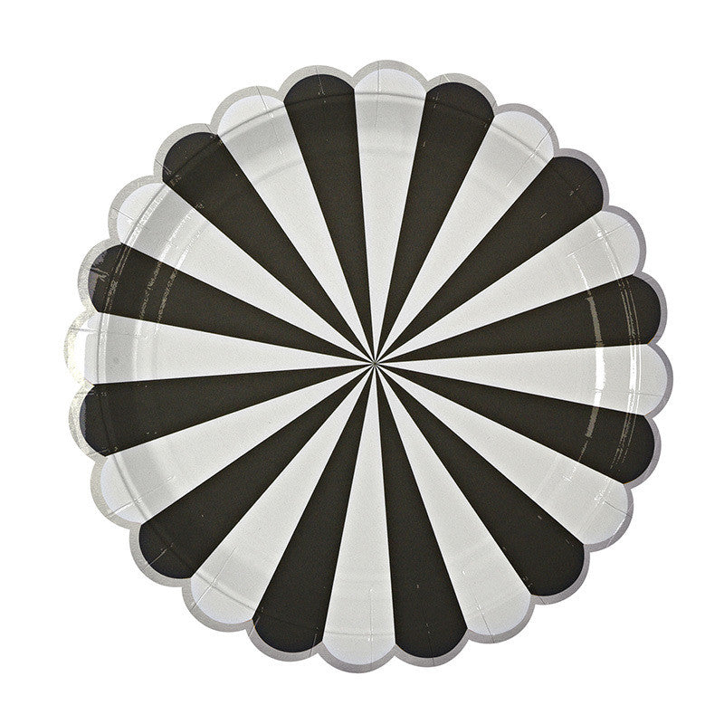 Toot Sweet Black Stripe Dinner Plates (8ct)