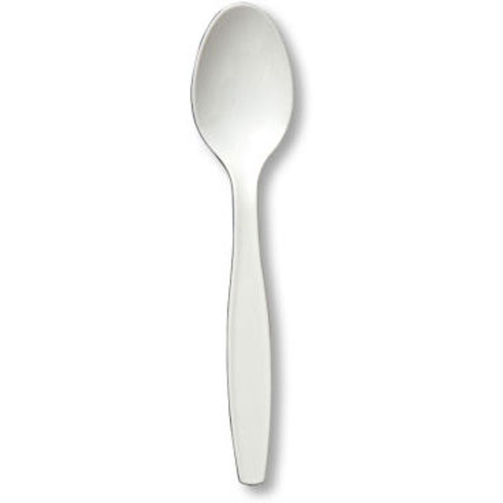 Frosty White Midweight Plastic Spoons (20ct)