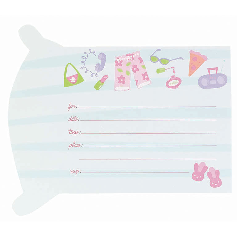 Sleepover Glitter Novelty Invites (8ct)