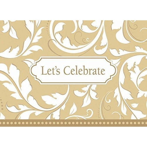 Gold Elegant Scroll Invitations