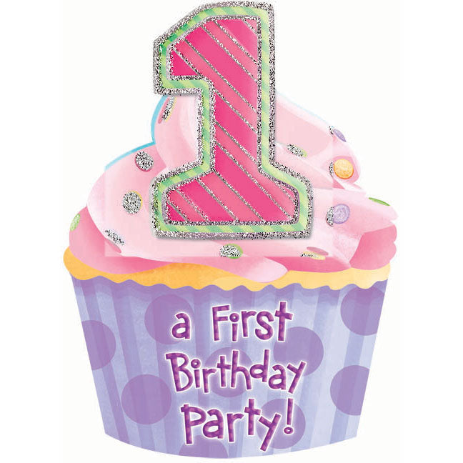 1st Birthday Girl Jumbo Novelty Invitations