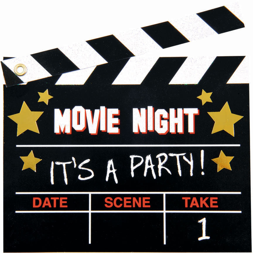 Film Fan Movie Night Novelty Invites (8ct)