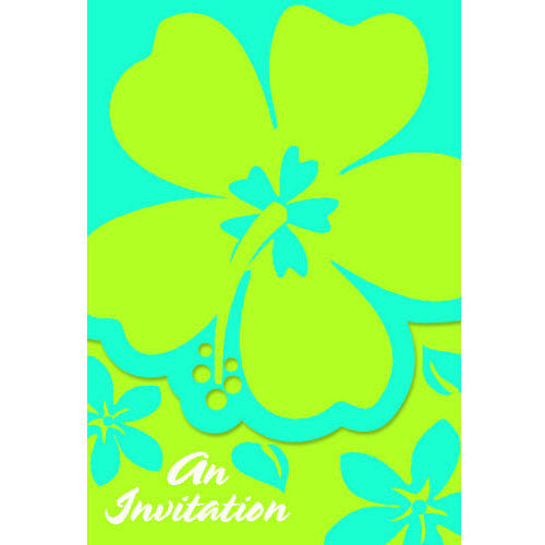 Hibiscus Blue Invitations