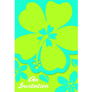 Hibiscus Blue Invitations