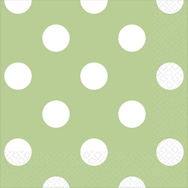 Leaf Green Dots Beverage Napkins (16ct)