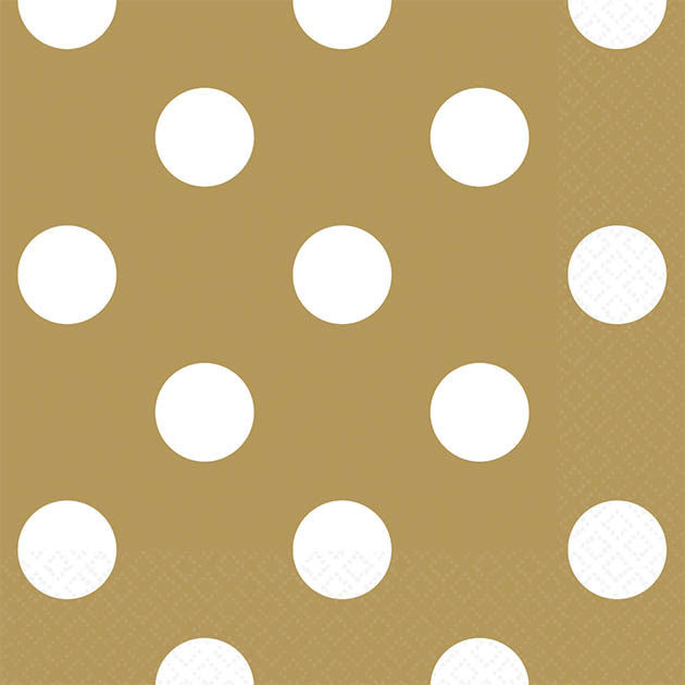 Gold Dots Beverage Napkins (16ct)