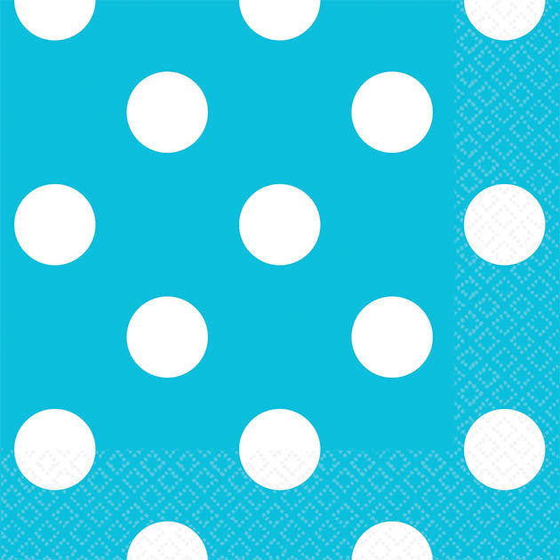 Caribbean Blue Dots Beverage Napkins (16ct)