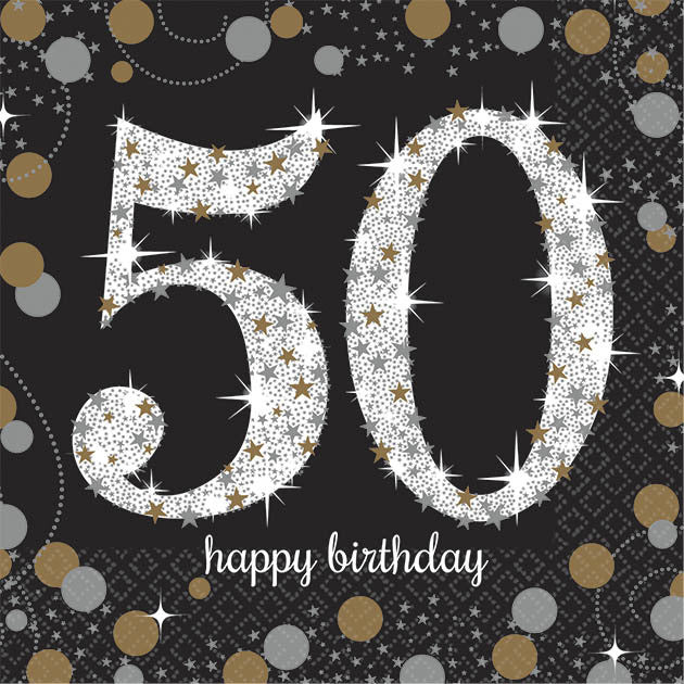 Sparkling Celebration 50 Beverage Paper Napkins (16 ct)