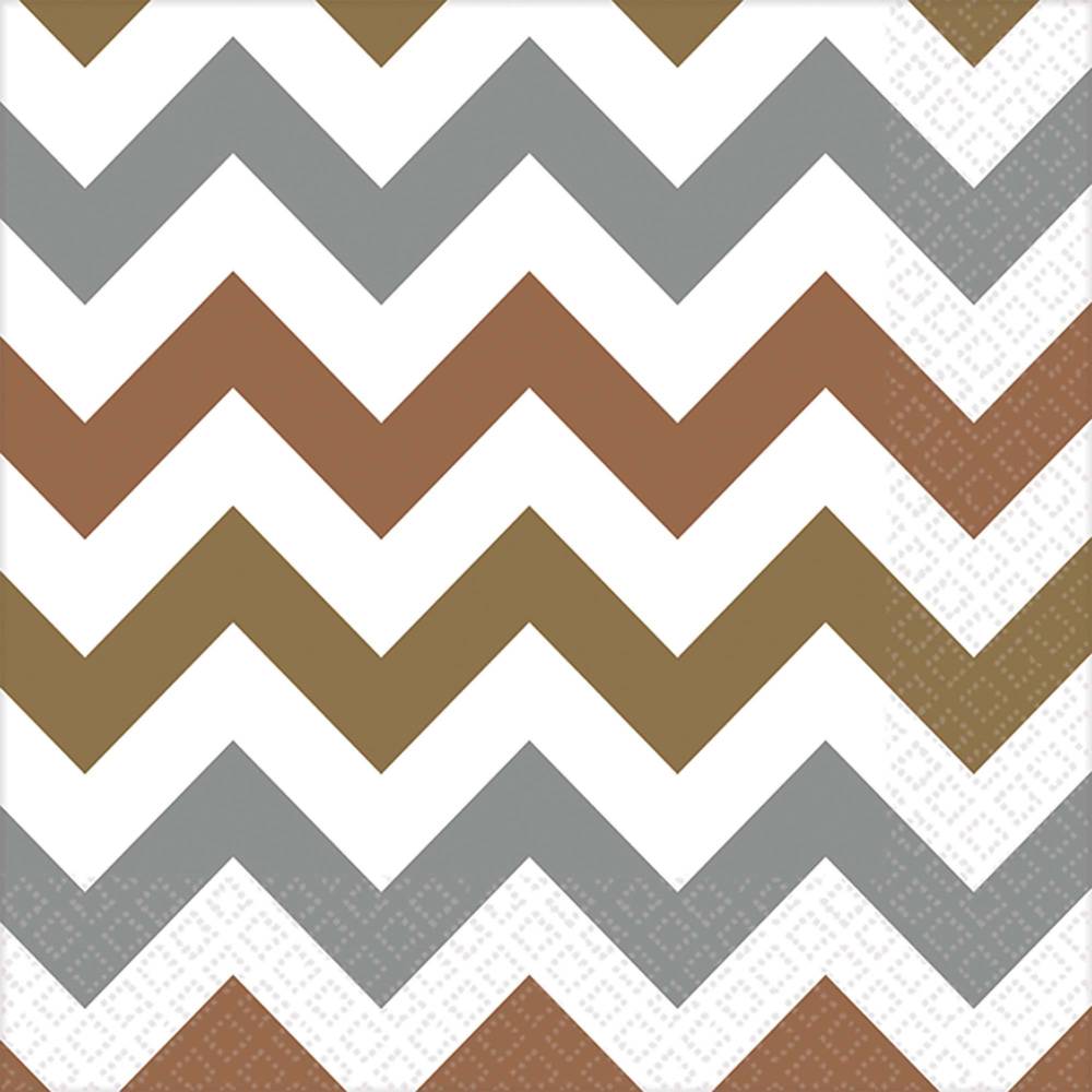 Mixed Metallic Chevron Beverage Napkins (16ct)